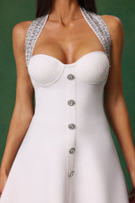 Load image into Gallery viewer, Yuyo Halter Sleeveless Diamond Mini Dress