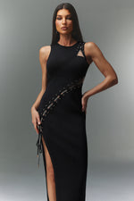 Load image into Gallery viewer, Kaiser Sleeveless Hollowed Out Slit Bandage Maxi Dress