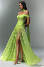 Load image into Gallery viewer, Peoph Off-The-Shoulder Hollowed Out Maxi Dress