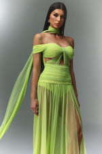 Load image into Gallery viewer, Peoph Off-The-Shoulder Hollowed Out Maxi Dress