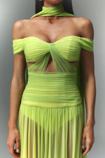 Load image into Gallery viewer, Peoph Off-The-Shoulder Hollowed Out Maxi Dress