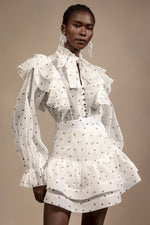 Load image into Gallery viewer, Walda Long Sleeves Dot Printed Folds Two-Piece Set