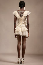Load image into Gallery viewer, Loulia V-Neck Sleeveless Folds Mini Dress