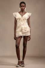 Load image into Gallery viewer, Loulia V-Neck Sleeveless Folds Mini Dress