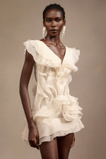 Load image into Gallery viewer, Loulia V-Neck Sleeveless Folds Mini Dress