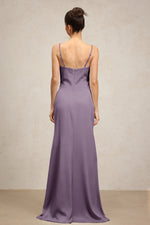 Load image into Gallery viewer, Yvonne Sleeveless V-Neck Flowers Flounce Purple Maxi Dress