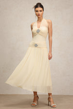 Load image into Gallery viewer, Janiyah Sleeveless Folds Diamond Maxi Dress