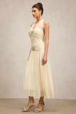Load image into Gallery viewer, Janiyah Sleeveless Folds Diamond Maxi Dress