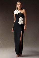 Load image into Gallery viewer, Jane Flrs High Slit One Shoulder Bandage Maxi Dress