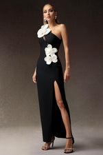 Load image into Gallery viewer, Jane Flrs High Slit One Shoulder Bandage Maxi Dress