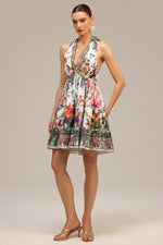 Load image into Gallery viewer, Emier V-neck Floral Printed Mini Dress