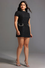 Load image into Gallery viewer, Quincy Short Sleeve Diamond Mini Dress