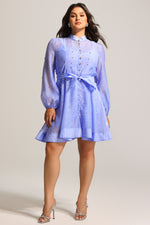 Load image into Gallery viewer, Farrah Long Sleeves Diamond Button Shirt Mini Dress
