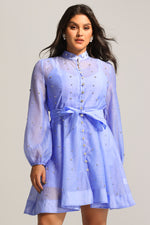 Load image into Gallery viewer, Farrah Long Sleeves Diamond Button Shirt Mini Dress