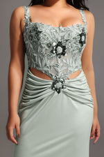 Load image into Gallery viewer, Valery Diamond Fishtail Maxi Dress