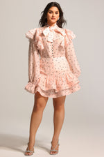 Load image into Gallery viewer, Sahara Rufflede Dot Printed Bowknot Top And Skirt Two-Piece Set
