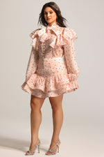 Load image into Gallery viewer, Sahara Rufflede Dot Printed Bowknot Top And Skirt Two-Piece Set