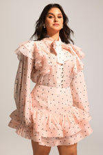 Load image into Gallery viewer, Sahara Rufflede Dot Printed Bowknot Top And Skirt Two-Piece Set