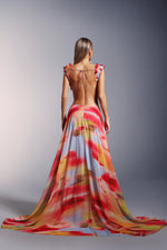 Load image into Gallery viewer, Dierea High Slit Sequins Deep-V Backless Maxi Dress