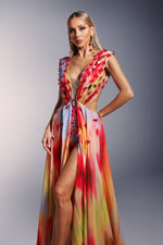Load image into Gallery viewer, Dierea High Slit Sequins Deep-V Backless Maxi Dress