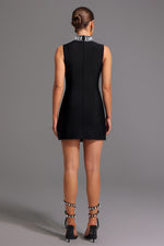 Load image into Gallery viewer, Kianala Bandage  Sleeveless High Neck Diamond Slit Mini Dress