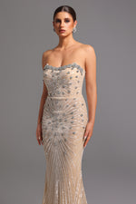 Load image into Gallery viewer, Kori Strapless Diamond Sequins Maxi Dress