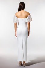 Load image into Gallery viewer, Sharina Off-The-Shoulder Pearl Bandage Maxi Dress