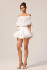 Load image into Gallery viewer, Kattin Off-The-Shoulder Flowers Mini Dress