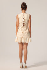 Load image into Gallery viewer, Tanisha Round Neck Sleeveless Flowers Lace Mini Dress