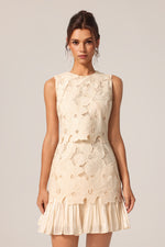 Load image into Gallery viewer, Tanisha Round Neck Sleeveless Flowers Lace Mini Dress