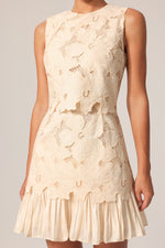 Load image into Gallery viewer, Tanisha Round Neck Sleeveless Flowers Lace Mini Dress
