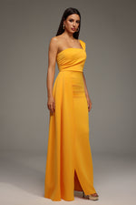 Load image into Gallery viewer, Olapa One Shoulder Slit Maxi Dress