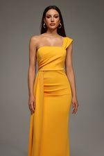 Load image into Gallery viewer, Olapa One Shoulder Slit Maxi Dress