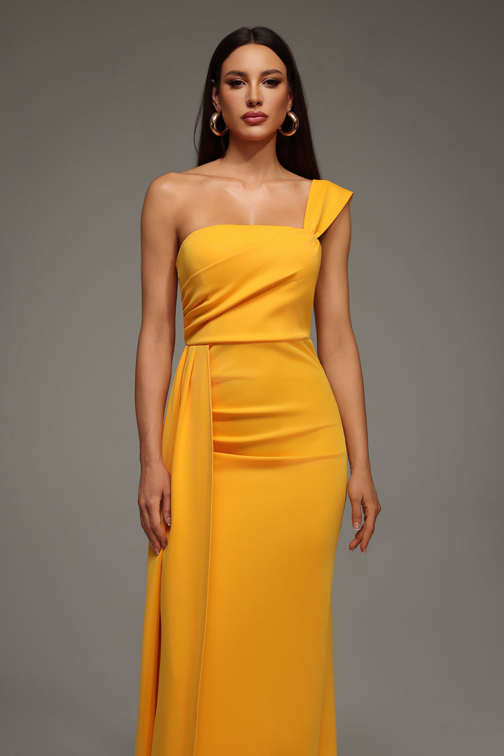 Olapa One Shoulder Slit Maxi Dress