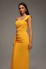 Load image into Gallery viewer, Olapa One Shoulder Slit Maxi Dress
