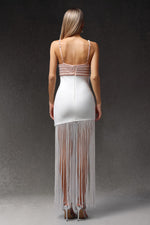 Load image into Gallery viewer, Zamiel Sleevess V-Neck Maxi Tassels Bandage Maxi Dress