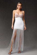 Load image into Gallery viewer, Zamiel Sleevess V-Neck Maxi Tassels Bandage Maxi Dress