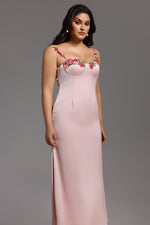 Load image into Gallery viewer, Esne Flower Halter Maxi Dress - Pink