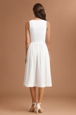 Load image into Gallery viewer, Tereza Square Collar Halter Butterfly Midi Dress