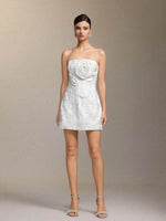 Load image into Gallery viewer, Renaa Kijin Handmade flowers Sequins mini dress