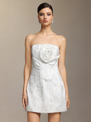 Renaa Kijin Handmade flowers Sequins mini dress