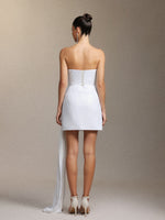 Load image into Gallery viewer, Vali Strapless pleated ribbon mini skirt