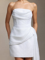 Load image into Gallery viewer, Vali Strapless pleated ribbon mini skirt