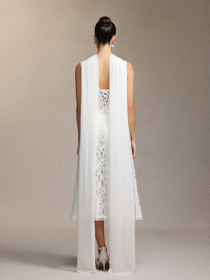 Junya Lace Corset Sleeveless Midi Dress