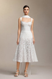 Junya Lace Corset Sleeveless Midi Dress
