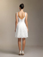 Load image into Gallery viewer, Tutuni Lace square-neck halter mini dress