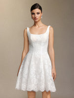 Load image into Gallery viewer, Tutuni Lace square-neck halter mini dress