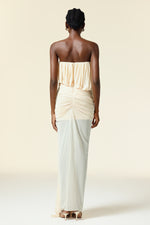 Load image into Gallery viewer, Tusare Sleeveless Folds Asymmetric Maxi Dress