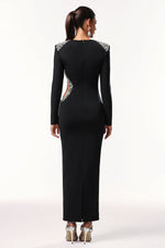 Load image into Gallery viewer, Oliay Long Sleeves Hollow Out Diamond Bandage Maxi Dress