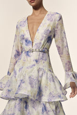 Load image into Gallery viewer, Elsa Deep-V Long Sleeves Floral Printed Maxi Dress